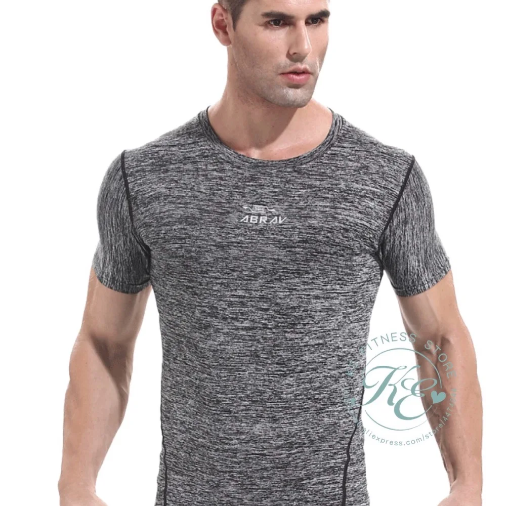 KE camiseta de спандекс де сжатием Куэльо Редондо manga corta hombre transpirable secado rapido Фитнес тренажерный зал Бег Futbol