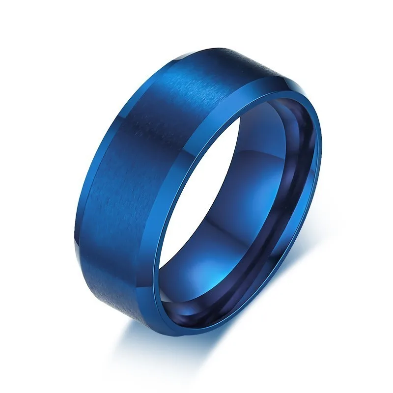 Vnox, персонализированное мужское кольцо NYC, линия Нью-Йорк, черное кольцо из нержавеющей стали, гравировка, подарок на заказ - Цвет основного камня: Blue