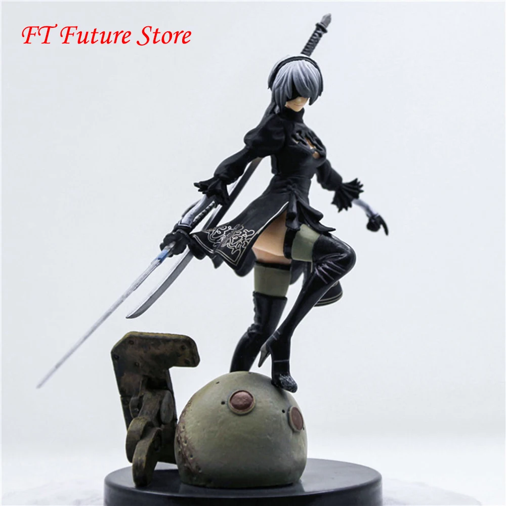 

For Collection 15cm PS4 Game NieR Automata YoRHa No. 2 Type B 2B Cartoon Anime Figure with Two Swords Toy Model Boxed Gifts