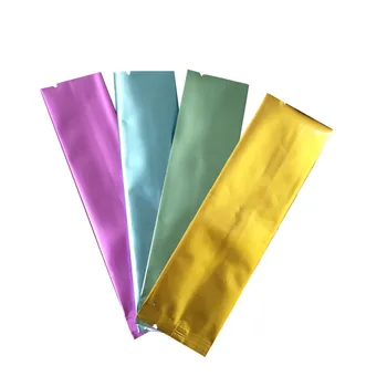 

4.5*15cm Smell Proof Coffee Powder Milk Tea Vacuum Pouches Open Top Aluminum Foil Heat Sealing Storage Packing Bag with Notches