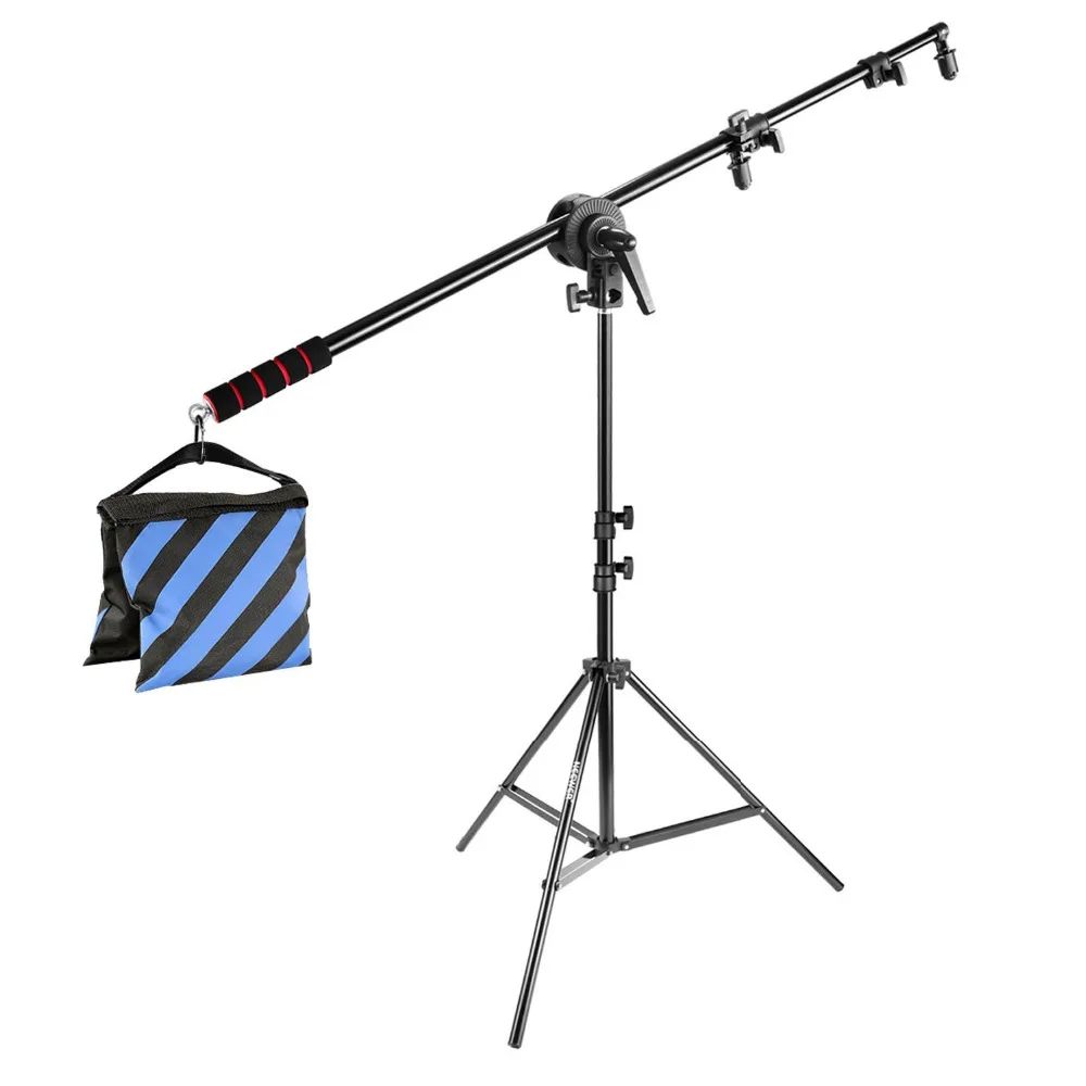 

Neewer Photo Studio Lighting Reflector Boom Arm Stand Kit:73 inches/185cm Reflector Holder Bracket Handle Grip+Light Stand