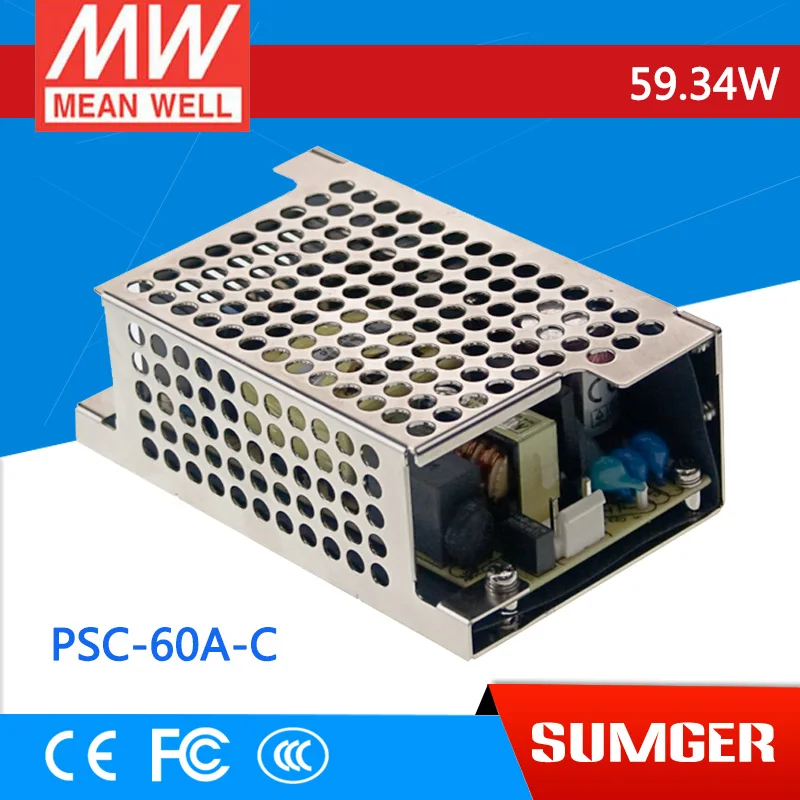 

[Freeshiping 2Pcs] MEAN WELL original PSC-60A-C 13.8V meanwell PSC-60 59.34W  with Battery Charger(UPS Function) Enclosed