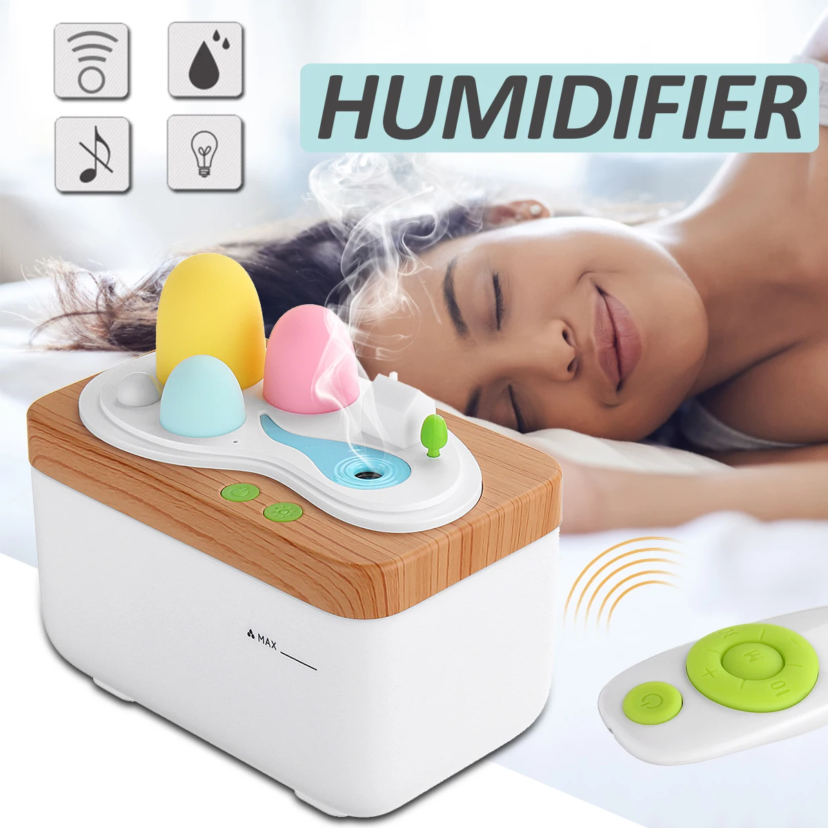 

Remote Control 420ml Ultrasonic Atomizing Air Humidifier With LED Night Lamp Electric Aromatherapy Essential Oil Aroma Diffuser