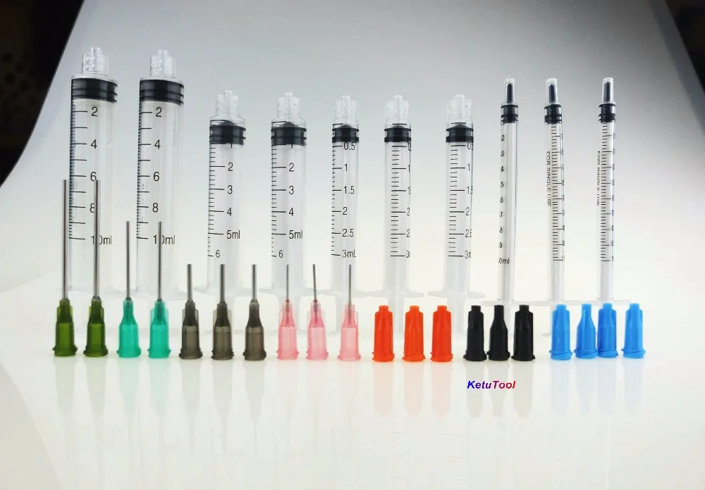 

10 Pack - Syringe with Blunt Tip Needle and Caps, Great for Refilling E-juice, E-Liquids, E-cigs, Vape, Oil or Glue Applicator