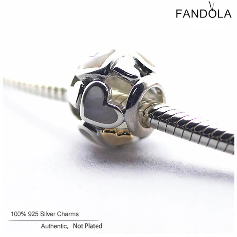

Trendy 925 Sterling Silver Luminous Hearts Openwork Charms Beads for Jewelry Making Fits Pandora Charms Bracelet Berloque