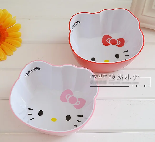 Kawaii Kitty кошка столовая посуда меламиновая миска. Мультяшные миски для супа.