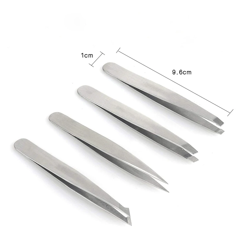 

4Pcs Anti-static Stainless Steel Tweezers Maintenance Tools Industrial Precision Straight Tweezers Repair Tools For Eyebrow DIY