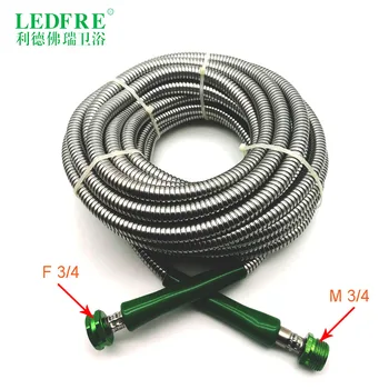 

LF14007-15M F3/4*M3/4 15M Garden hose double lock Chrome Plating Stainless Steel Shower flexible hose plumbing hose