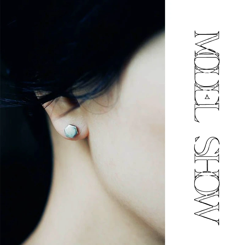 Double Hexagon Studs Earrings Men Punk Ear Piercing Stud Double Hexagon Studs Earrings Men Punk Ear Piercing Stud Jewelry Stainless Steel Earring For Women Fashion Gift In From