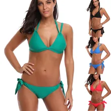 Для женщин с бантиком и ремешком-застежкой Разделение, набор бикини, женский купальник, плюс Размеры купальник для купания, купальный костюм, пляжная одежда бразильский купальник plavky бикини