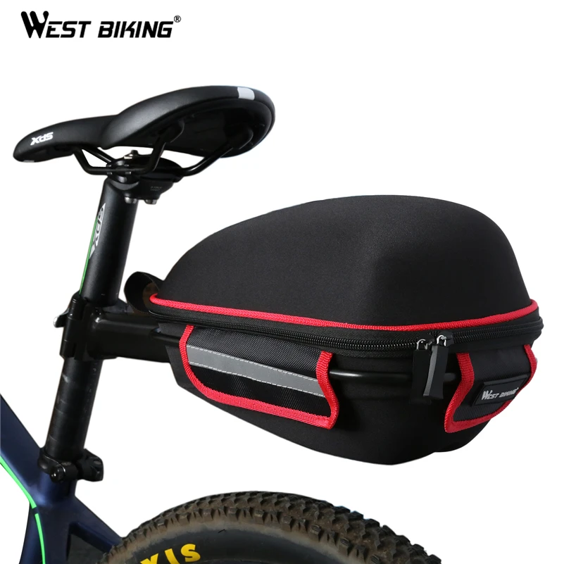 WEST BIKING Bike Rear font b Bag b font Reflective Waterproof Rain Cover Portable Mountain Road