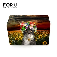 Бренд Большой для женщин Макияж сумка косметичка случае милые животные кошка печати составляют организатор Несессер для хранения же