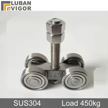 SUS304, сверхпрочные Раздвижные Двери Подвесные колеса промышленного склада, раздвижные двери s, орбитальный трек подшипник 450 кг подвесной шкив