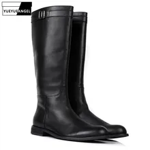 Модные мужские военные ботинки из натуральной коровьей кожи; мотоциклетные байкерские ботинки до колена; защитная обувь в армейском стиле; Рабочая обувь; botas hombre