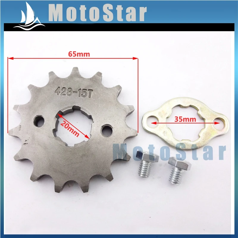 428 15 15T FRONT COUNTER SPROCKET 20mm ATV DIRT BIKE 50cc 70 125cc 150cc 250cc