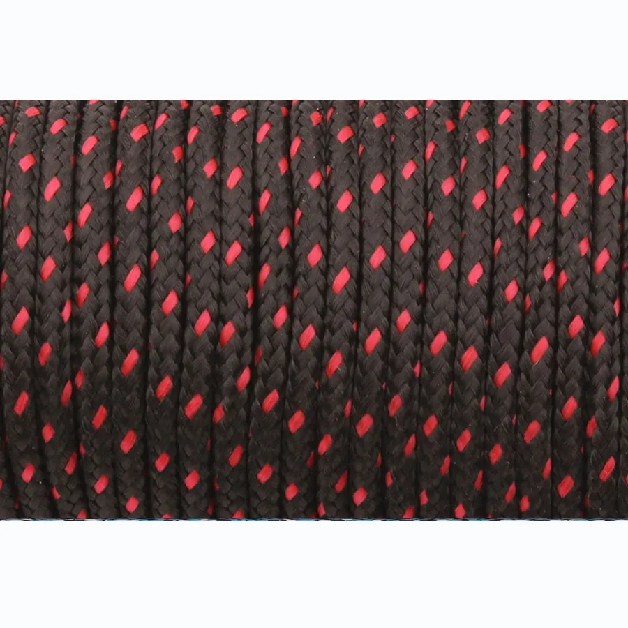 CAMPINGSKY 3 Strand Paracord 2 мм Паракорд ядро наружная кемпинговая веревка парашютный шнур шнурок палатка Многофункциональный корда - Цвет: black and red