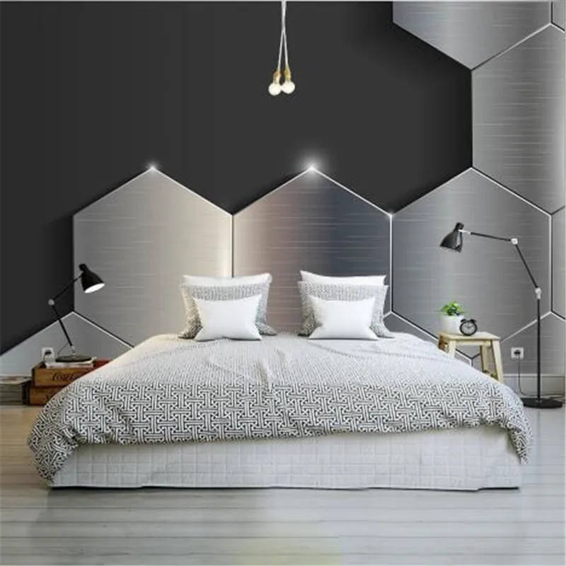 Modern Custom Photo Wallpaper 3D Gray Black Texture Wallpaper for Walls ...