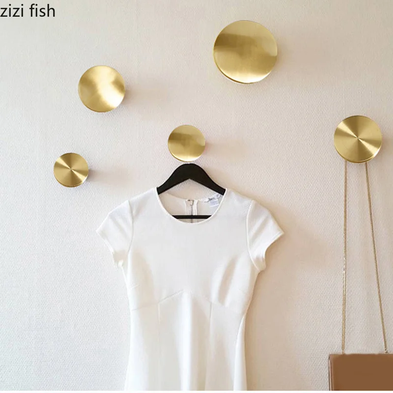 

Creative Nordic style Gold brass hook up living room Wall Wall mount decoration Metal hook wall home organization and storage