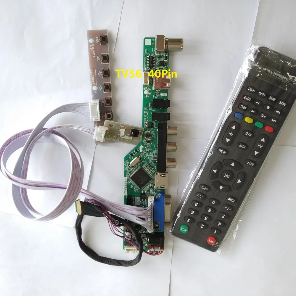 

kit for N156BGE-LA1 VGA remote 40pin LVDS Panel Screen Controller driver board 1366X768 15.6" LCD LED TV AV USB HDMI