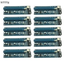 10 шт. 60 см USB 3.0 pci-e PCI Express 1X к 16x Extender Riser Card с SATA 15pin к 4PIN мощность кабель для Bitcoin Miner горно