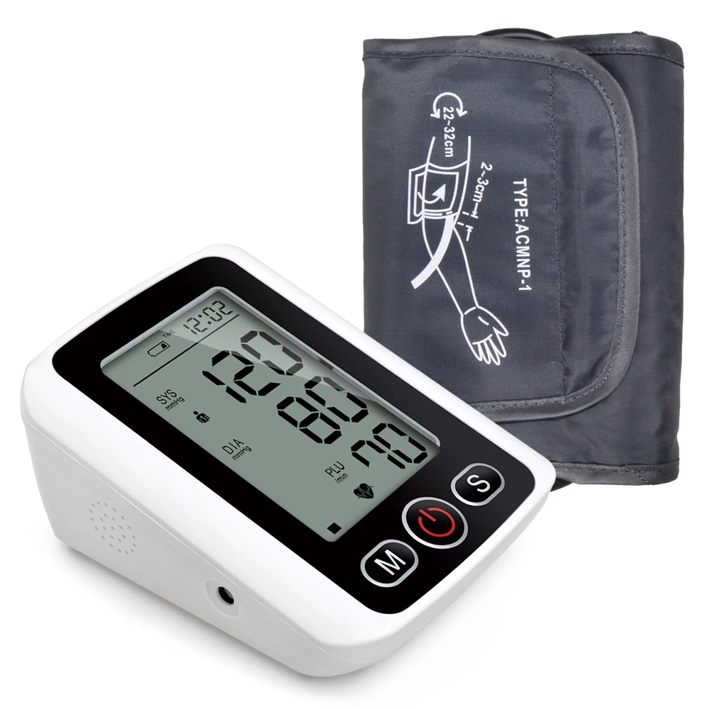 

Digital LCD Arm Blood Pressure Pulse Monitor Function Portable Heart Beat Meter for Measuring Automatic Health Care with Voice