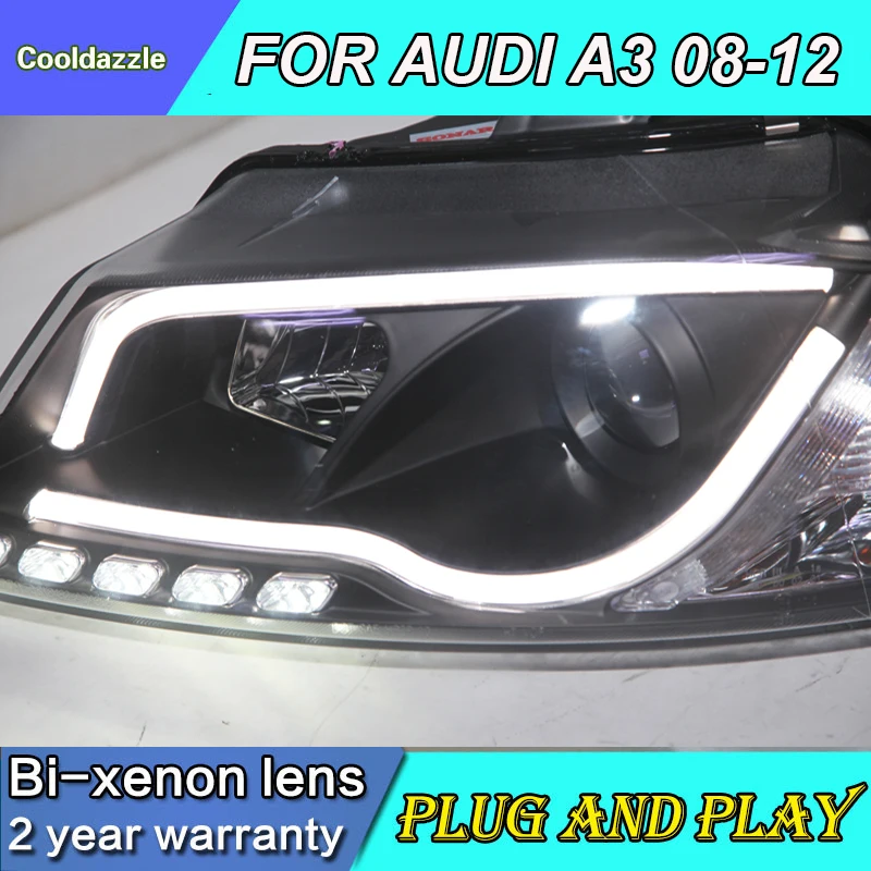 Для AUDI A3 светодиодный фары 2008 2009 2010 2011 2012 год передние с объектив проектора