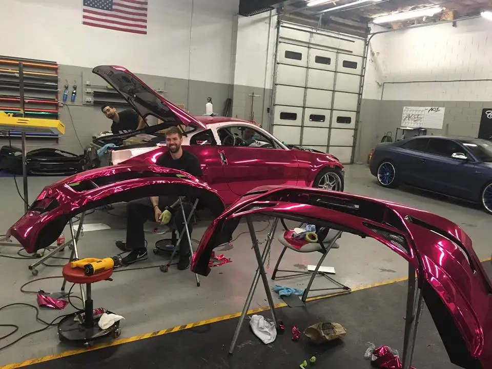 chrome gloss rose pink rose gold car wrawpping film STM CHROME MIRROR FOIL (6)