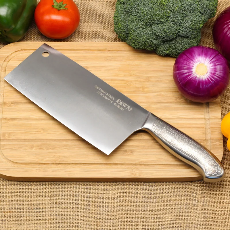 Free Shipping FAWN Chinese Style Stainless Steel Kitchen Knife Cutting Slicing Cleaver Multi purpose Chef Cooking