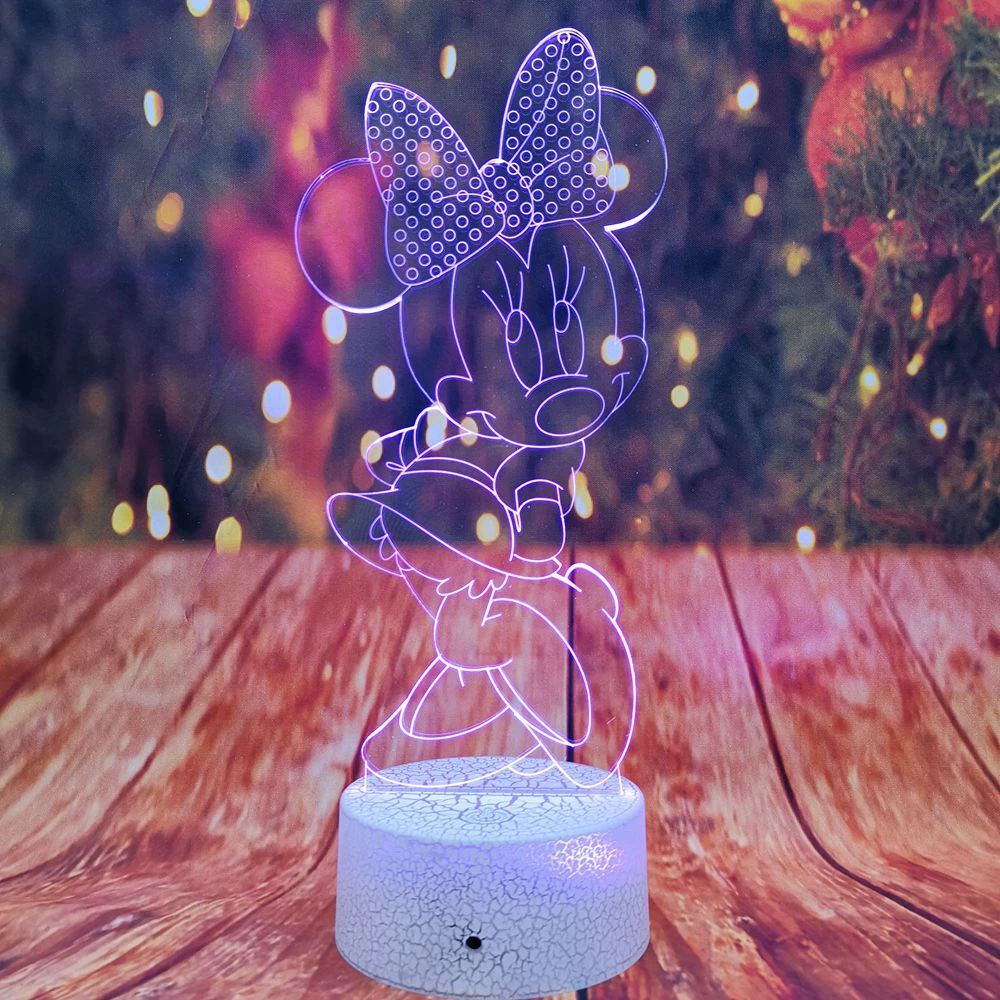 Милый 3D Мини трещины база ночник 7 цветов градиент автоматический светодиодный светильник Дети свет игрушки Рождественский Декор подарки на день рождения