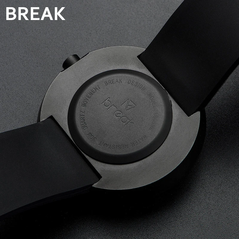 BREAK futuristic luxury men women black waterproof fashion casual military quartz hot brand sports watches wristwatch