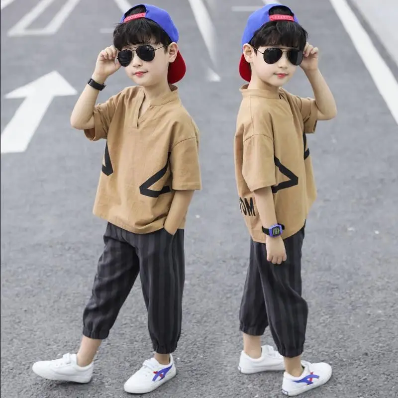 

2019 Boy Short-sleeved Casual Fashion Handsome Two-piece Set