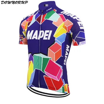 

Retro men short sleeve cycling jersey pro team bike clothing Top Quick Dry maillot ciclismo bicicleta DOWNORUP