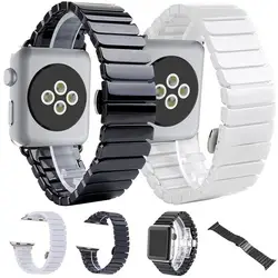Керамика ремешок 38 мм 42 мм модные Дизайн ремешок Бабочка Пряжка браслет удобные white black watch band