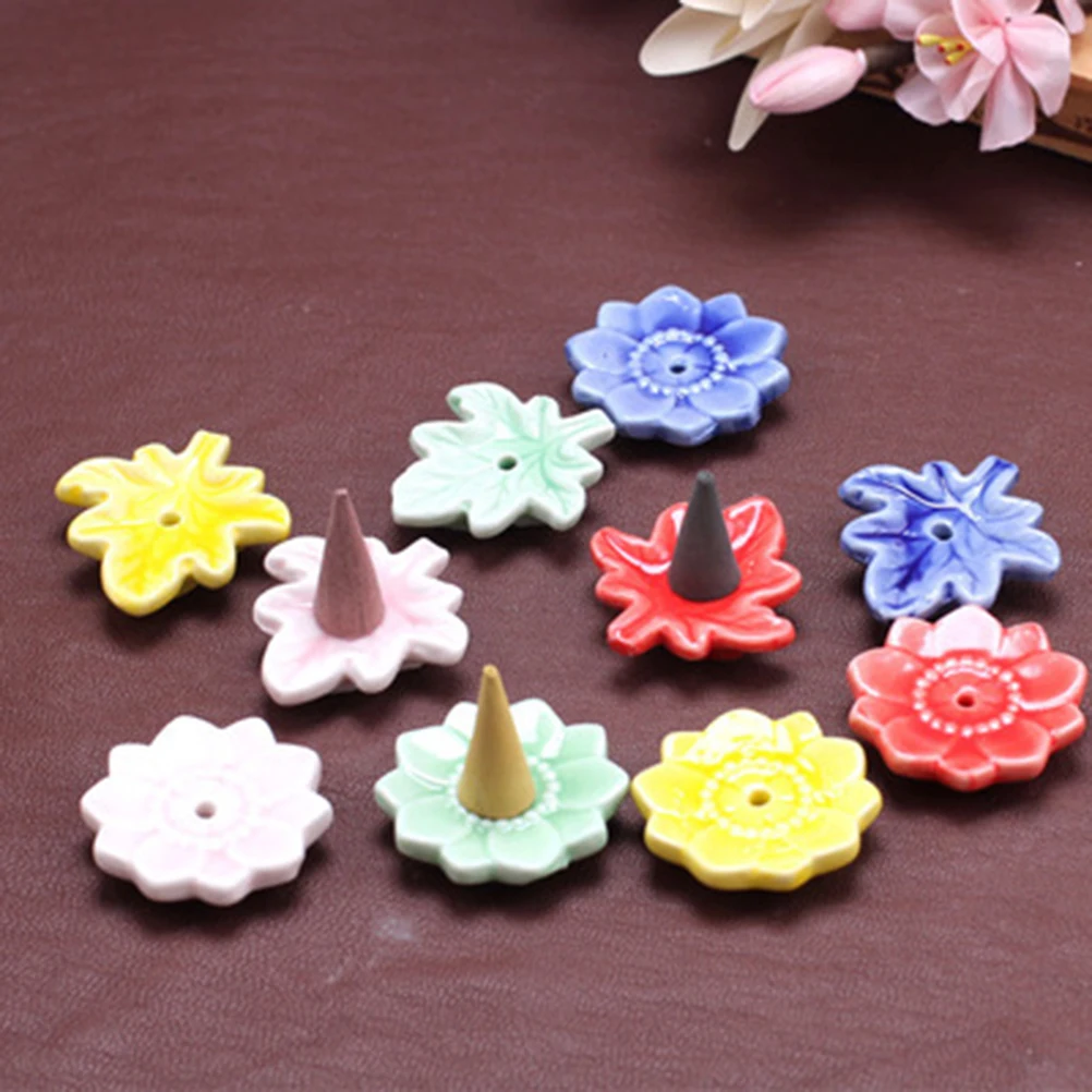 1Pc Joss Stick Incense Censer Household Aroma Sticks Flower Ceramics Incense Burner Holder Disc Aromatherapy Decoration
