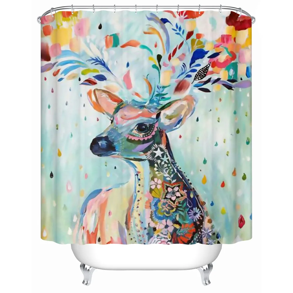 CHARMHOME High Quality Waterproof Colorful Deer Shower Curtains