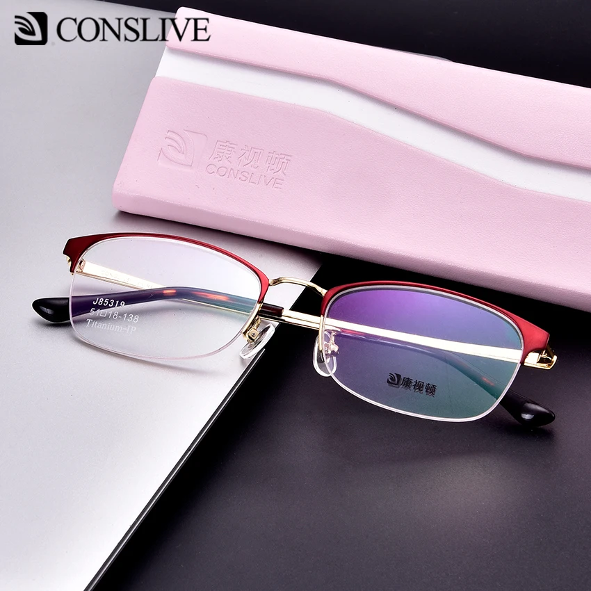 

Titanium Glass Frame for Women Pure Titanium Prescription Glasses Multifocal Glasses Frames Women for Progressive Optical J85319