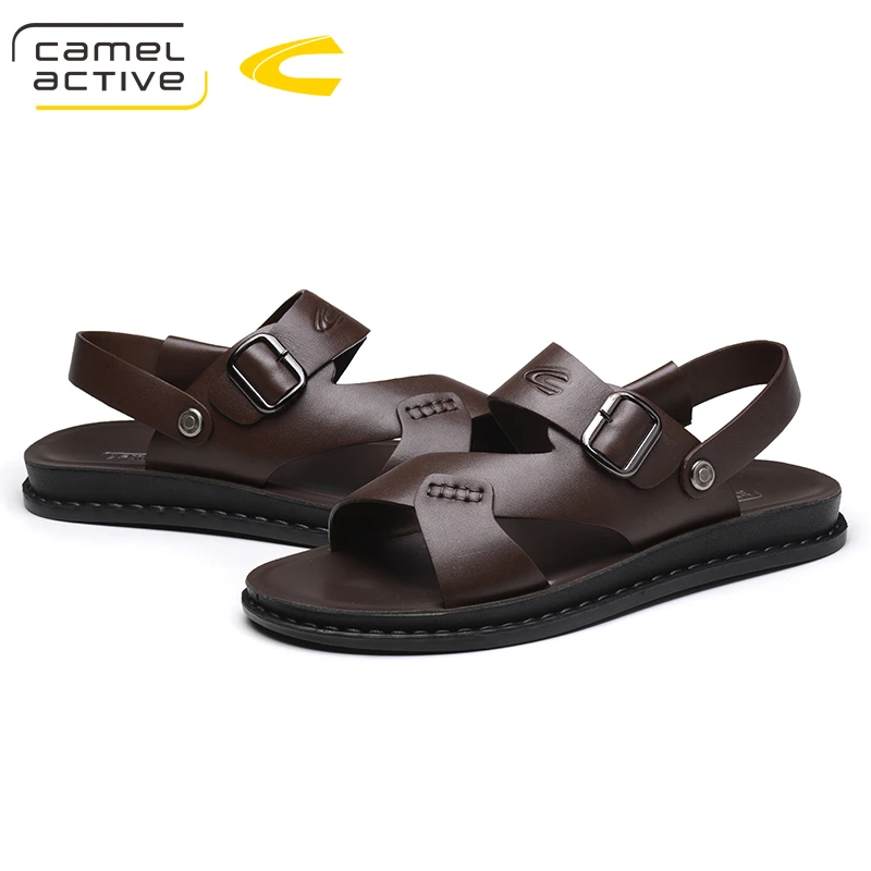 Camel Active мужские сандалии из натуральной кожи Лето г. новая пляжная мужская повседневная обувь уличные сандалии Большие размеры 38-44 модная обувь