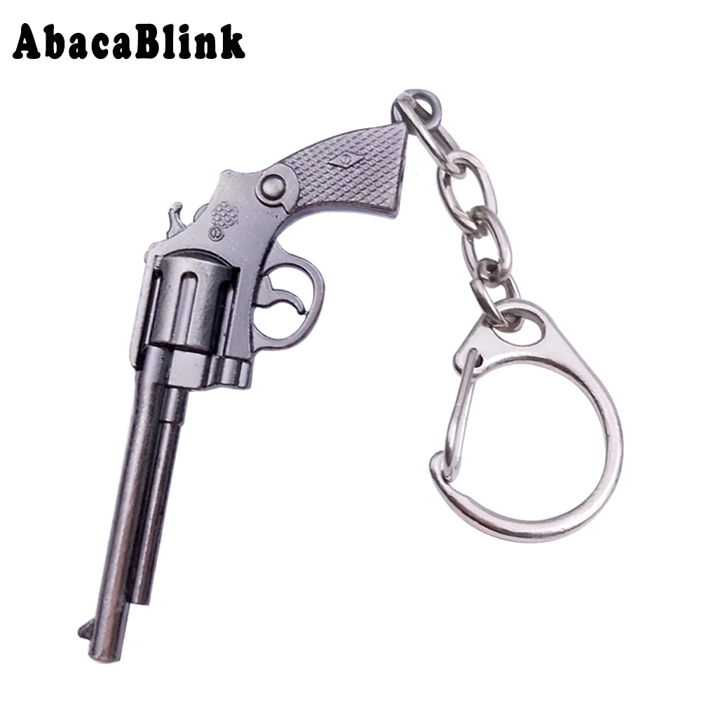 

15 Styles Cute Toy Guns Keychain Metal Weapon Model Revolver Desert Eagle AK47 Car Keyring Fashion Men Key Chains With Gift Box