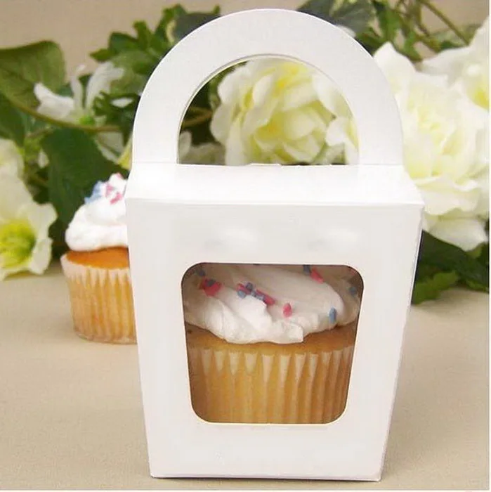 Cupcake Box Cake Box Packaging With Handle Single Cupcake Boxes Pudding