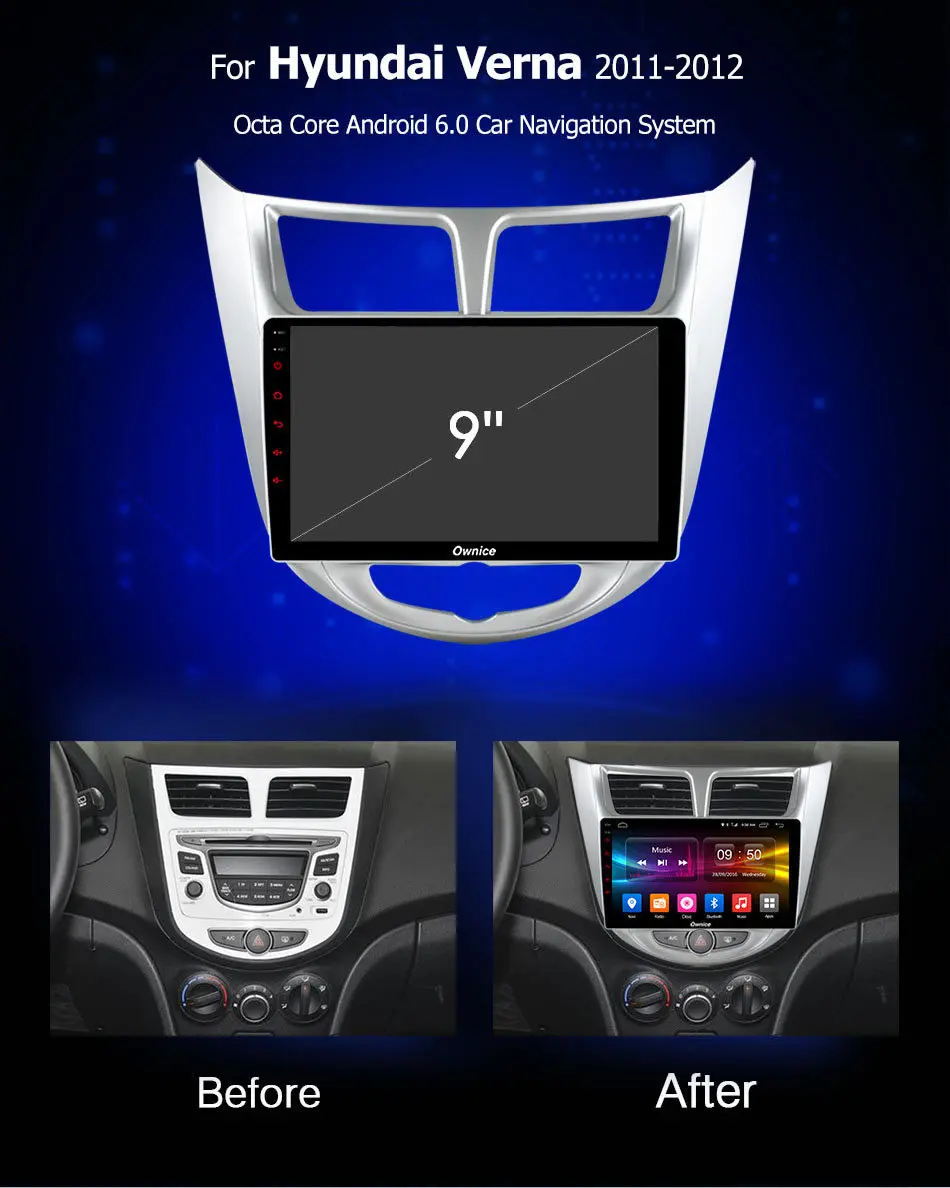 Perfect Android 8.1 Unit Intelligent System CAR DVD Radio Multimedia player for Hyundai Solaris accent Verna 2011 2012 navigator GPS PC 2