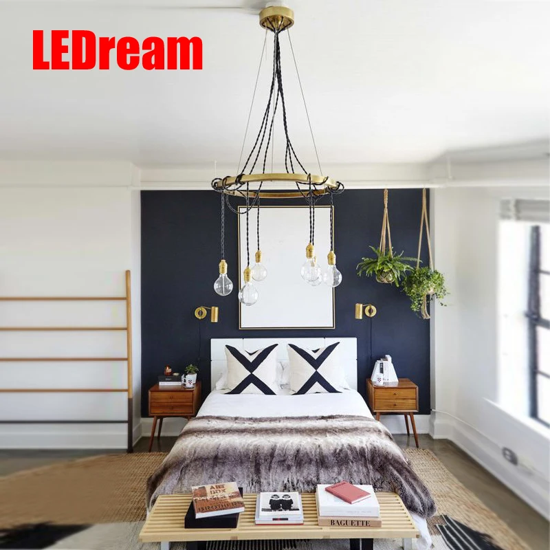 

American postmodern full copper chandelier lamp new Chinese style household restaurant