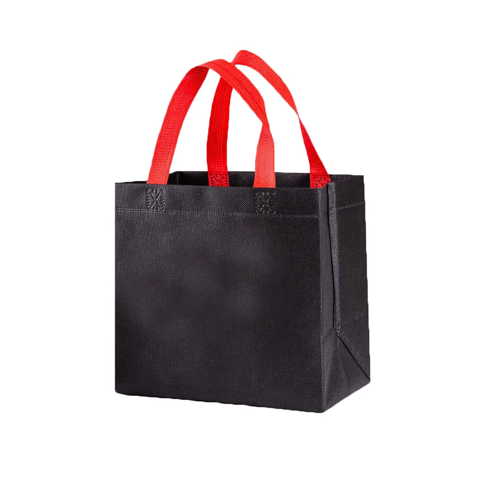 Настраиваемая Повседневная складная сумка для покупок многоразовый тканевый нетканый чехол для ланча без молнии Новая Черная Горячая сумка - Цвет: Черный