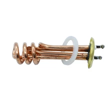 Red Copper Spiral Water Heating Element 63mm Ring Flange Diameter 220V 3KW For Water Boiler Electric Water Heating Heater free shipping ac 220v 4kw water boiler heating element u type tubular bundle heater
