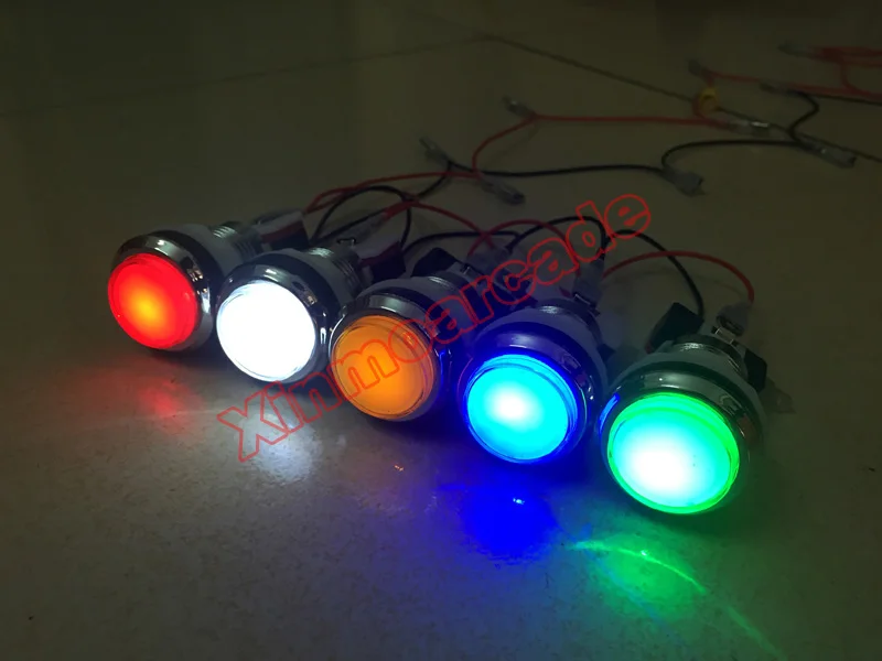 2pcs Arcade game CHROME Plated illuminated 12v LED Arcade 1P / 2P Start Push Button LOGO 1P/2P button with Micro-switch 2pcs Arcade game CHROME Plated illuminated 12v LED Arcade 1P / 2P Start Push Button LOGO 1P/2P button with Micro-switch