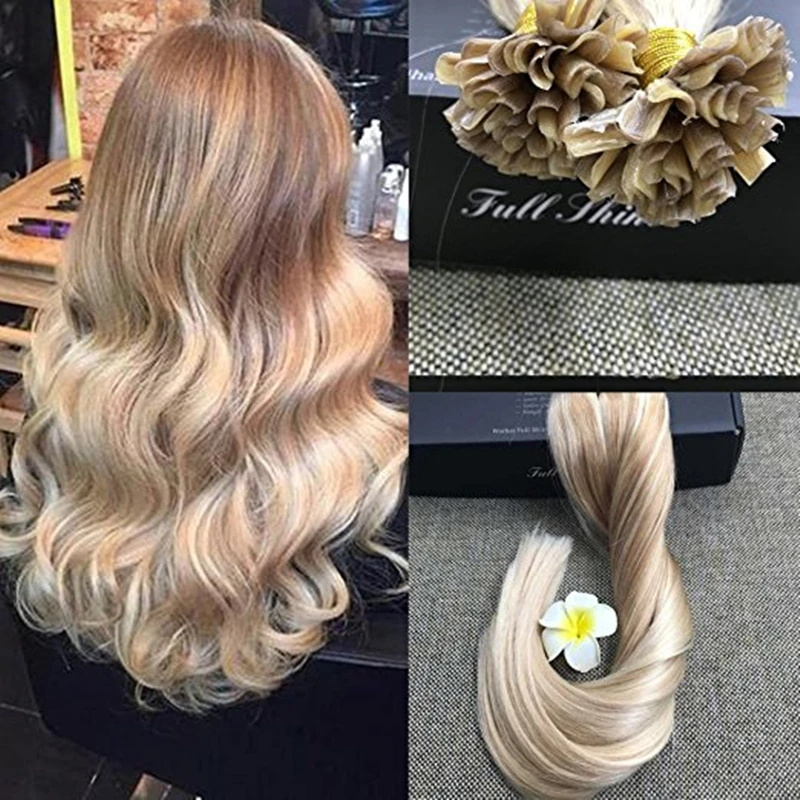 Full Shine U Nail Tip Fusion Keratin Remy Human Hair Extensions