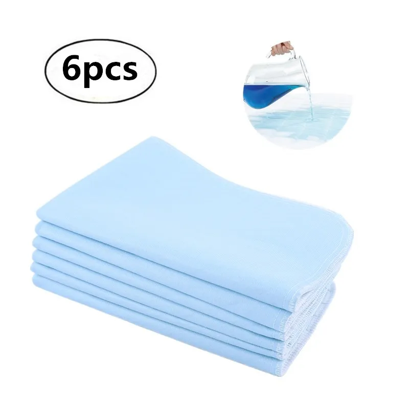 6pcs Reusable Washable Pad Urine Mat Breathable Super Absorbent Pad For