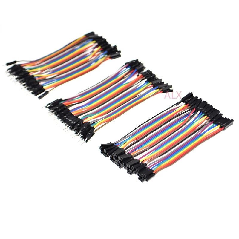 

120pcs 10CM 40PIN DUPONT LINE MALE TO MALE + FEMALE TO FEMALE + MALE TO FEMALE 40p jumper wire CONNECTOR cable FOR PCB ARDUINO