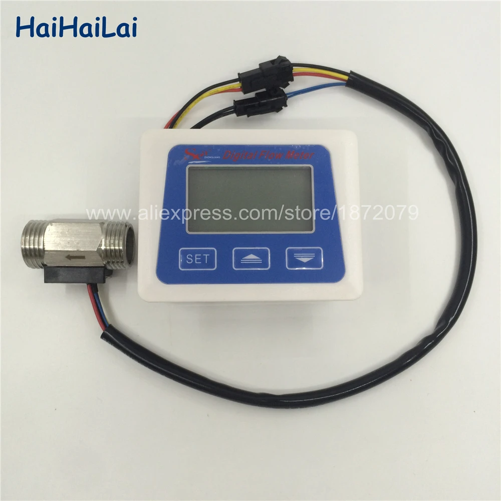 Цифровой расходомер+ Датчик расхода из нержавеющей стали 1/\" датчик ...