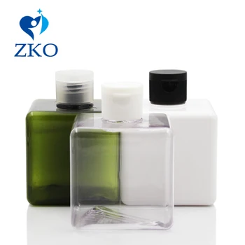

250ml PETG Flip Top Cap Cosmetic Makeup Cream Container Empty Emulsion Shampoo Lotion Travel Refillable Squeeze Square Bottles