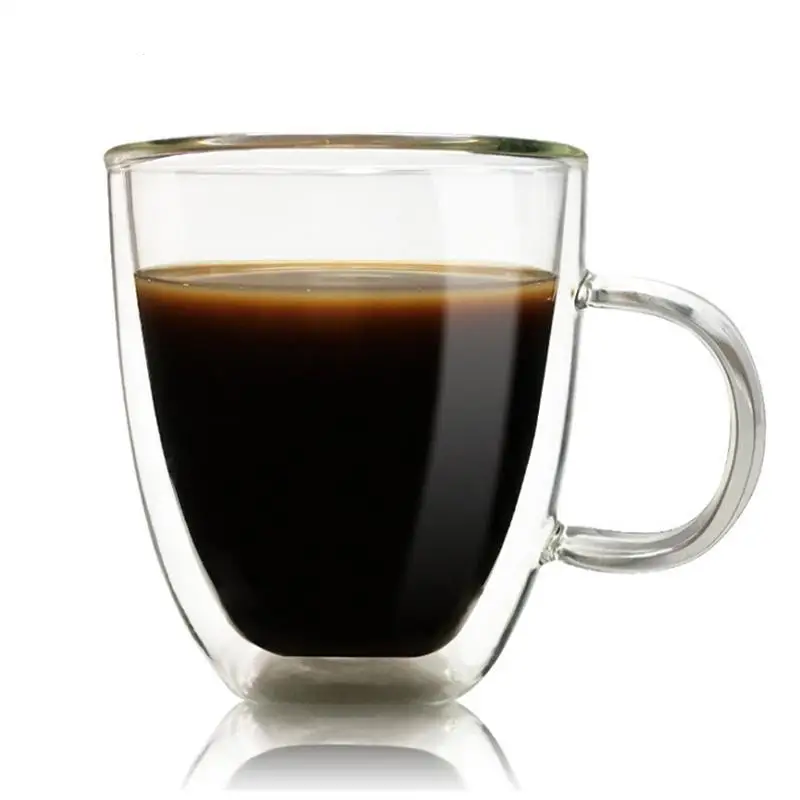 Creative Double Wall Glass Coffee/Tea/Beer Mug Heat Resistant Drinkware